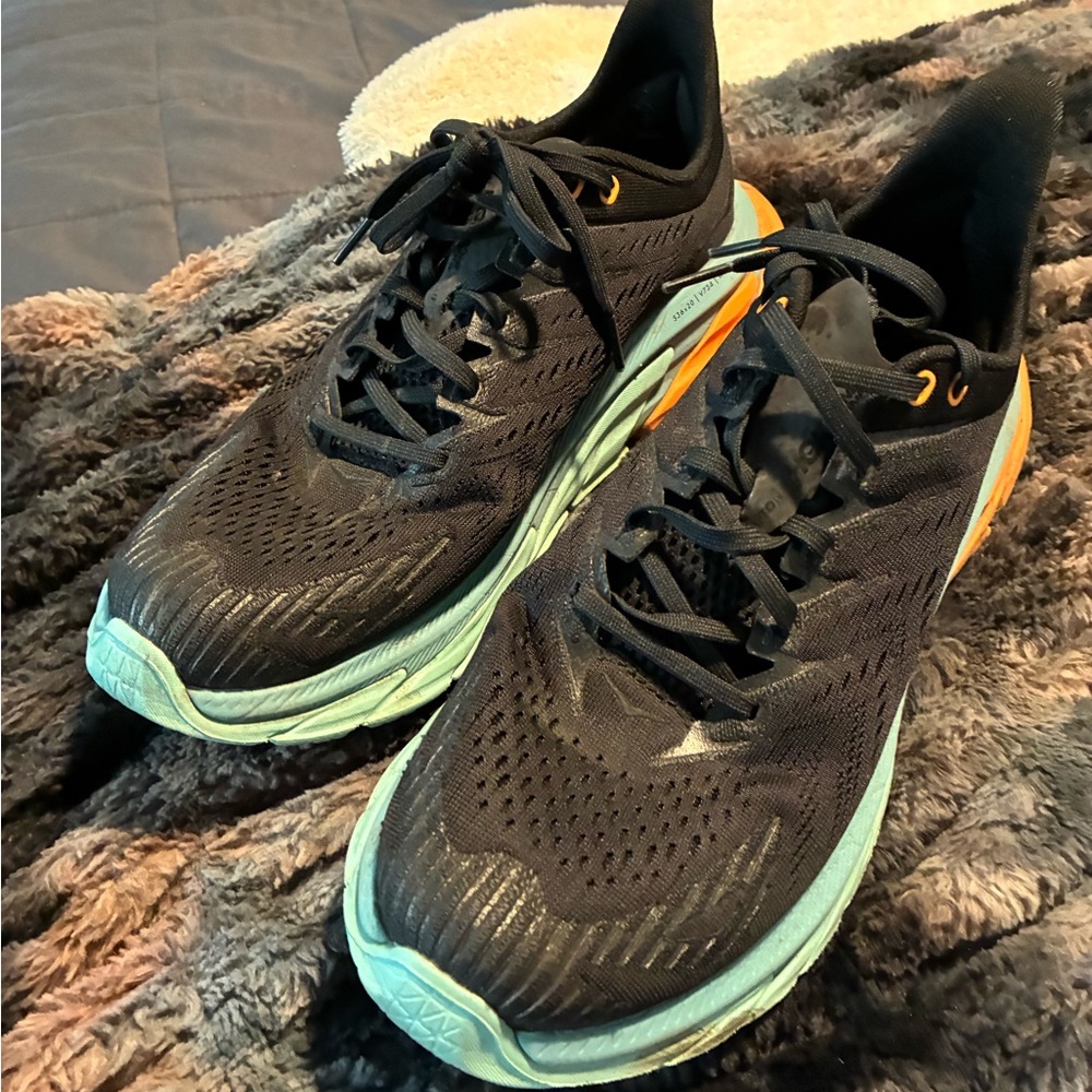 Black and Teal Running Shoes